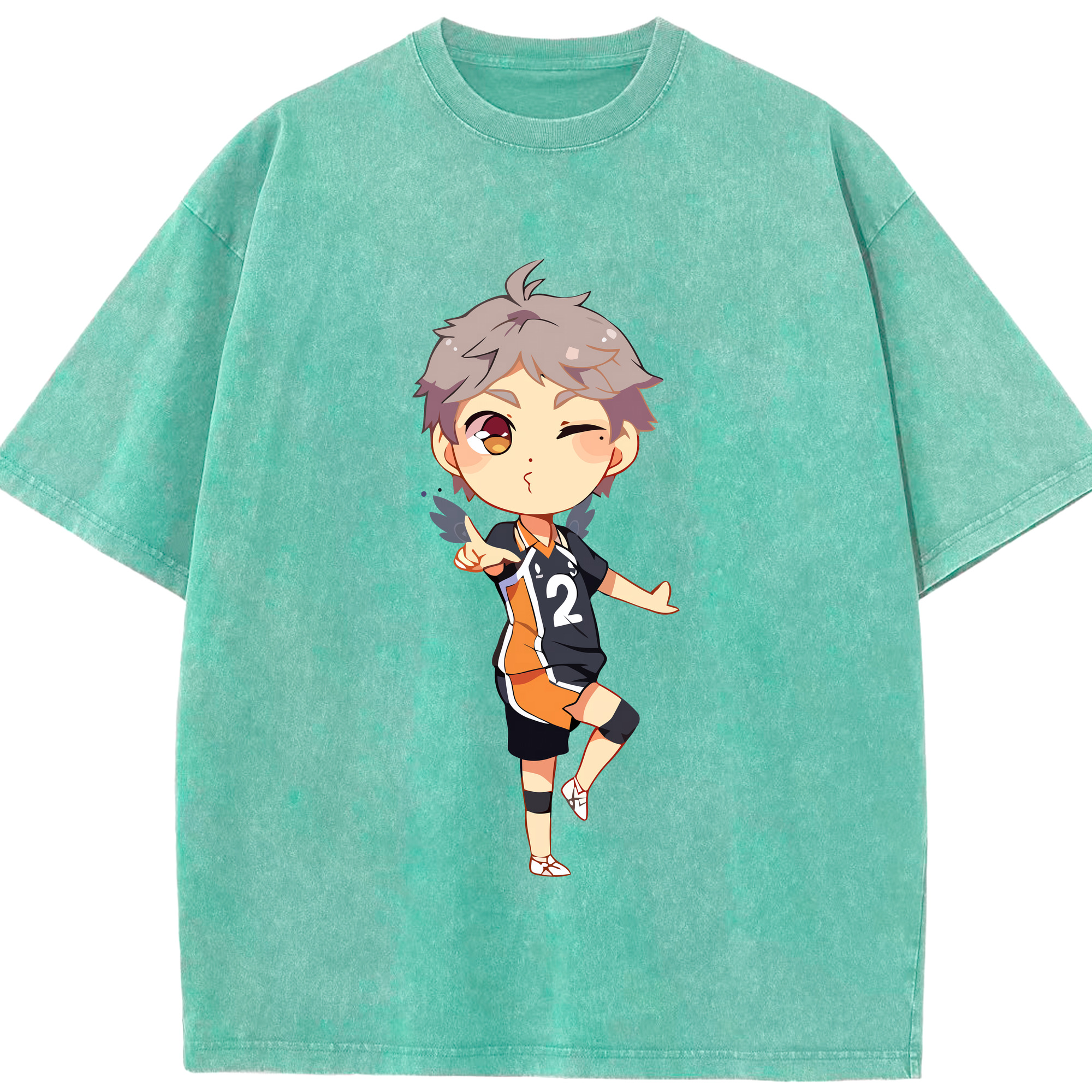 （画像用） ハイキュー!! Haikyu!! 綿100% ヴィンテージ風 半袖Tシャツ（フロントプリント）